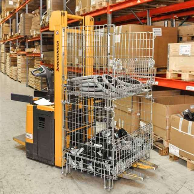 Panier métallique empilable pliable Conteneur grillagé 1200 x 800 x 980 mm galvanisé