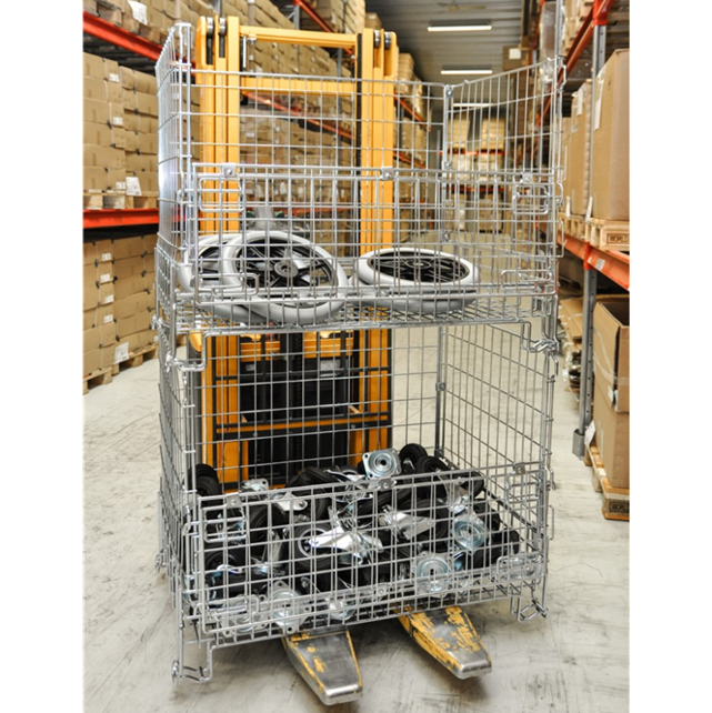 Panier métallique empilable pliable Conteneur grillagé 1200 x 800 x 980 mm galvanisé