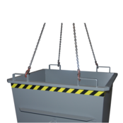 Drop bottom container for forklift or crane 500 Liter Type BKB