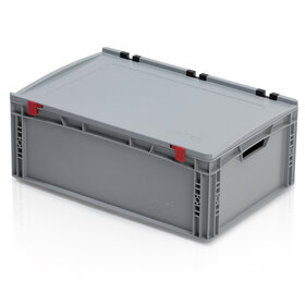 Eurobox Universal 60x40x28.5 cm avec couvercle poignée ouverte Conteneur Euro KTL box Superdeal