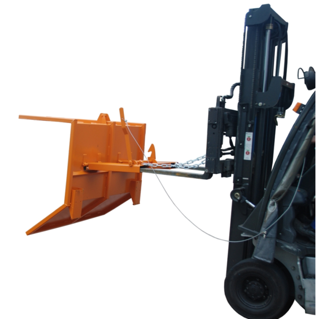 Conteneur  basculant pour transport de materiaux en vrac pour chariot élévateur