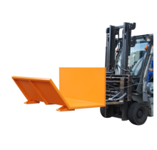 Conteneur  basculant pour transport de materiaux en vrac pour chariot élévateur