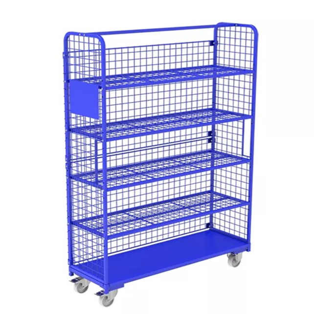 Order Picking Mesh Shelf Trolley Rollcontainer with Eurocrates Euroboxes