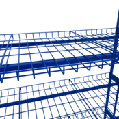 Chariot de Préparation de Commandes avec 3 Étagères Inclinées en Fil Métallique et Poignées – 1300 x 650 x 1900 mm