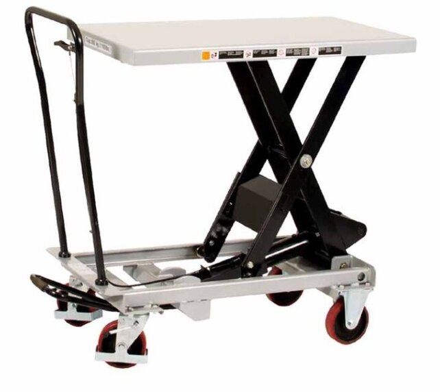 Table élévatrice mobile 250Kg Chariot élévateur à ciseaux sur roulettes  plateforme 830x500mm Table élévatrice mobile 250Kg Chariot élévateur à ciseaux sur roulettes  plateforme 830x500mm