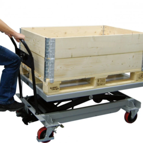 Table Élévatrice Mobile 500 kg – Chariot à Ciseaux sur Roues avec Plateau Palette Europe 120 x 80 cm