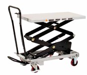 Hubtischwagen 300 kg – Hubhöhe 1585 mm, Plattform 1010 x 520 mm Doppelscheren