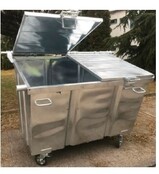 conteneur à déchets 2500L galvanisé avec roues