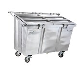 Steel waste container 2500L galvanized on wheels Steel waste container 2500L galvanized on wheels