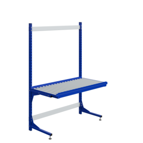 Poste de travail  avec convoyeur transitique a rouleaux  pour ligne de production 150 kg