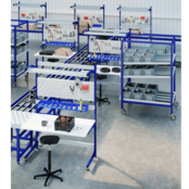 Transportband mit 3 rails rollenbaan, mechanische hoogteverstelling 150Kg