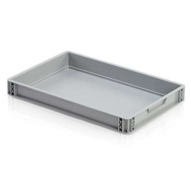 Plastic Kratten 60x40X7.5 cm Stapelbak Eurobox  Dicht Handvat