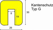 Randbescherming PU Schuim gelb/schwarz Type G