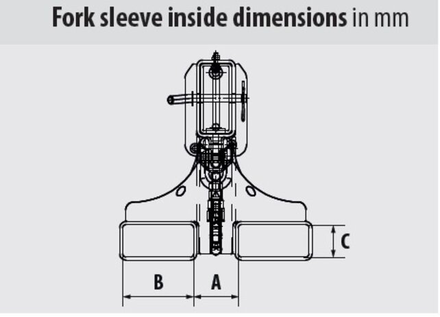 Chargeur téléscopique extensible pour chariot élévateur charge 5T 2160x500x520mm