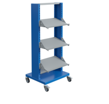 Etagenwagen FLUXO mit 3 Legplanken LxDxH 746x650x1775mm Order Picker