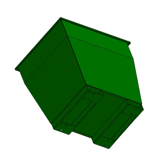 Conteneur en acier galvanisé sur roues avec tubes d'insertion pour le transport par chariot élévateur