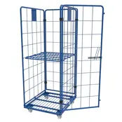 Rolcontainer 4 heks poedercoating blauw 790x700x1800mm