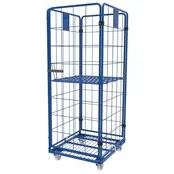 Rolcontainer 4 heks poedercoating blauw 790x700x1800mm