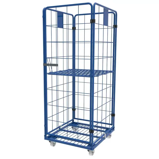 Rollcontainer 4 Seitenwände poedercoating blau 790x700x1800mm
