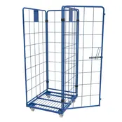 Rolcontainer 4 heks poedercoating blauw 790x700x1800mm