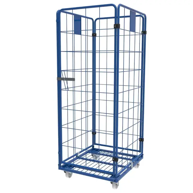 Roll container 4 sides powder coating blue 790x700x1800mm Roll container 4 sides powder coating blue 790x700x1800mm