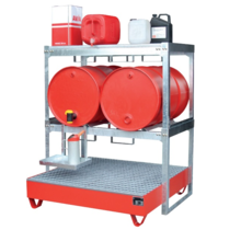 Horizontal Drum rack 2x200L drum shelf 1320x785x805mm Galvanized