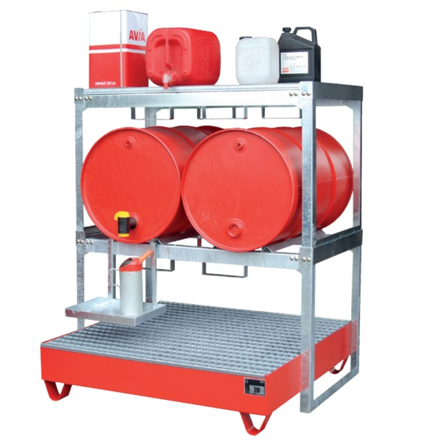 Horizontal Drum rack 2x200L drum shelf 1320x785x805mm Galvanized