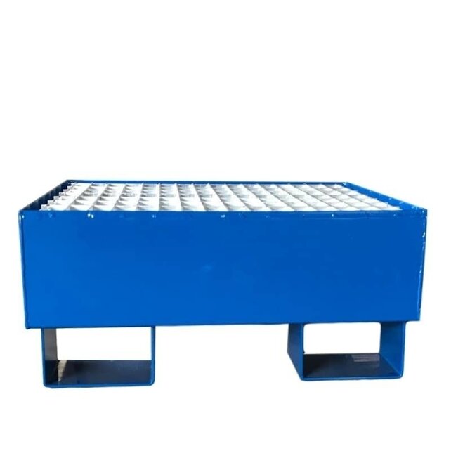 Steel Spill Pallet Sump Tray  Galvanized Grid for 1 Drum 210L Oil Drum - 70L