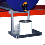 Horizontal storage and filling point drum shelf up to 9x60 Liters and cans
