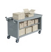 Multifunctionele trolley MOVIT van staal B1200-1500xD615xH820