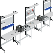 Productielijn werkstation transportband Arbeitstisch 150 kg mit werkblad
