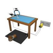 Anti-Stat POP™ 3-laags Elektrostaticische Ontlaadmatten Blauw voor werktafel