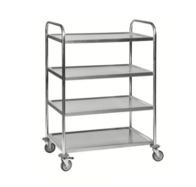 Edelstahl C2 Etagenwagen mit 4 Böden, 910 × 590 × 1260 mm – INOX