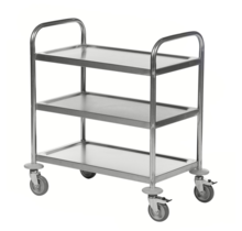 Edelstahl C2 Etagenwagen mit 3 Böden, 910 × 590 × 940 mm