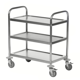 Edelstahl C2 Etagenwagen mit 3 Böden, 910 × 590 × 940 mm