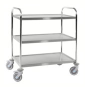 Edelstahl Etagenwagen C3 910 × 590 × 965 mm – 3 Böden, 100 kg