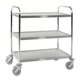 Edelstahl Etagenwagen C3 910 × 590 × 965 mm – 3 Böden, 100 kg