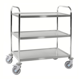 Edelstahl Etagenwagen C3 910 × 590 × 965 mm – 3 Böden, 100 kg