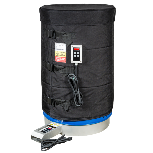 Housse chauffante pour fûts avec commande digitale 0-90°C, 1200W pour fûts acier 200-220L