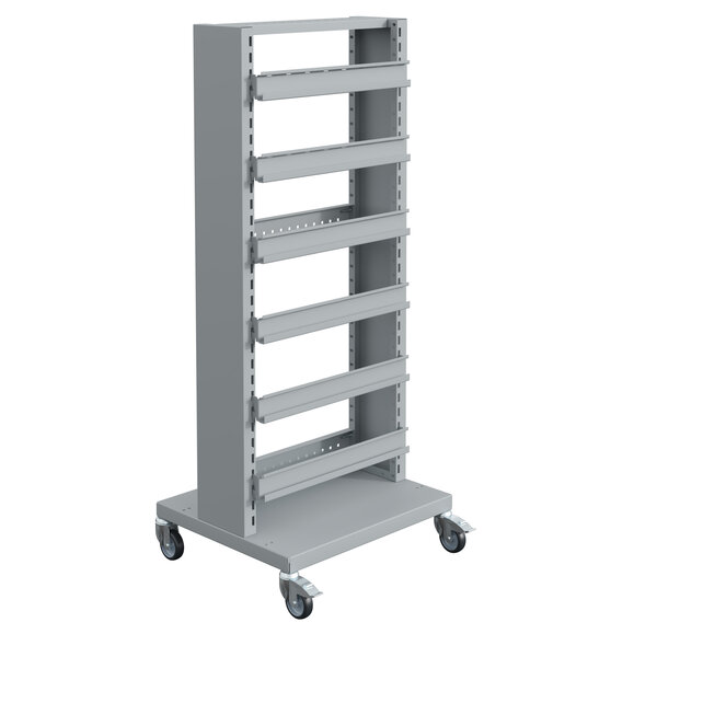 Chariot à étagères FLUXO avec 3 étagères LxlxH 746x650x1775mm préparateur de commandes