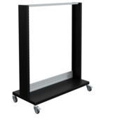 FLUXO Trolley with Grab Container Rails with storage bins