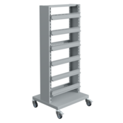 FLUXO Trolley with Grab Container Rails with storage bins