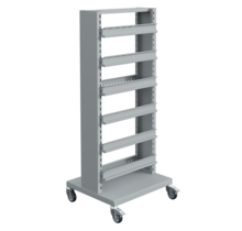 FLUXO Trolley with Grab Container Rails with storage bins
