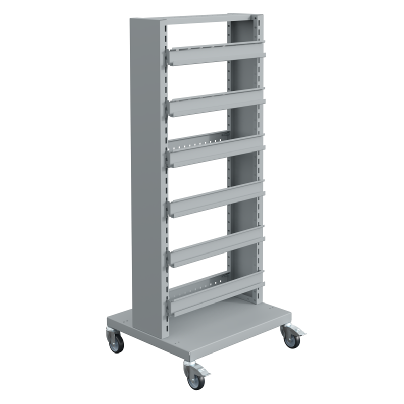 Container Plastic With Rails FLUXO Trolley with Grab Container Rails with Storage Bins