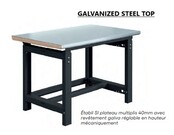 Établi / Table de Travail SI Heavy-Duty, Capacité 1000 kg – Hauteur Ajustable