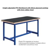 Établi PTH Ergo 300kg – Table de Travail Industrielle Hauteur Ajustable | Salesbridges