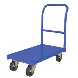 Chariot à plateforme / chariot d'entrepôt avec poignée de poussée sans parois grillagées, 1200 x 600 mm, 500 kg