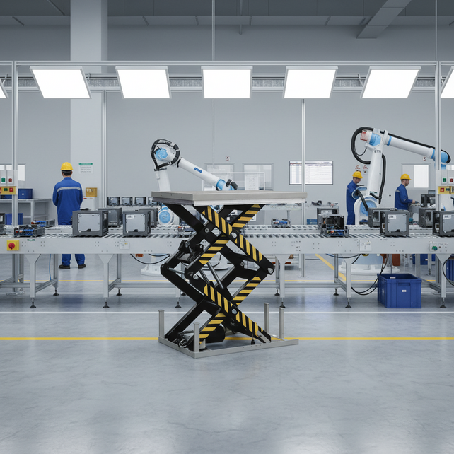 Stationary lifting table 1000kg with double scissors 130x82cm