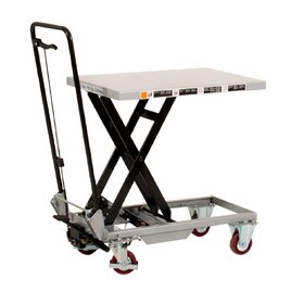 Mobile Lift Table 700x450mm, 150kg Capacity Table Height 255-760 mm