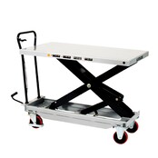 Mobile Hubtischwagen 500 kg – Scherenhubwagen mit Rollen und Europaletten-Plattform 120 x 80 cm